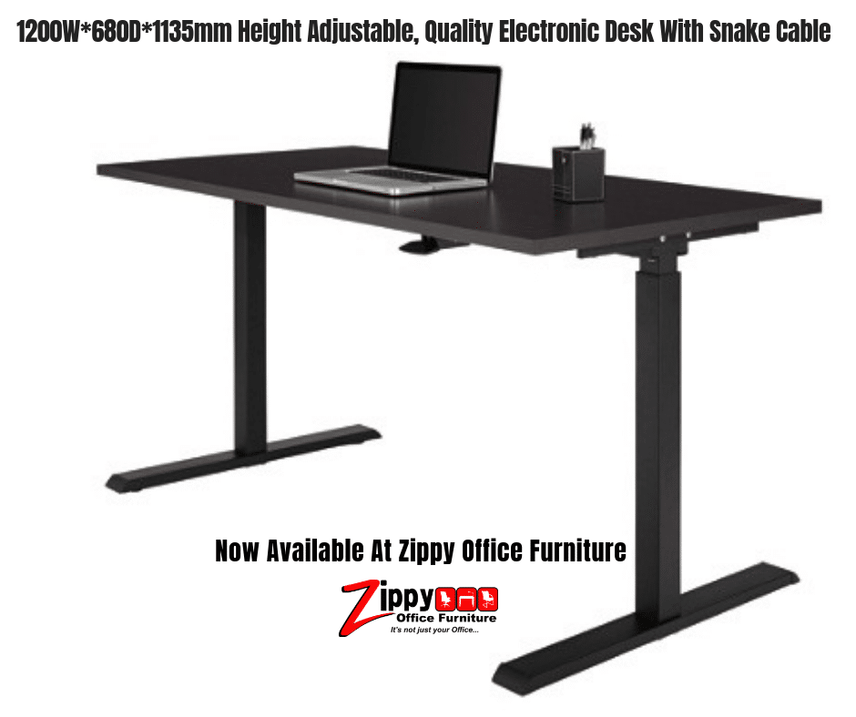 1200Wx680Dx1135mm-Black-Height-Adjustable-Quality-Electronic-Desk-With-Snake-Cable