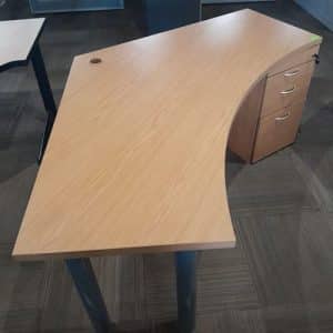 Curved Desk - Oak